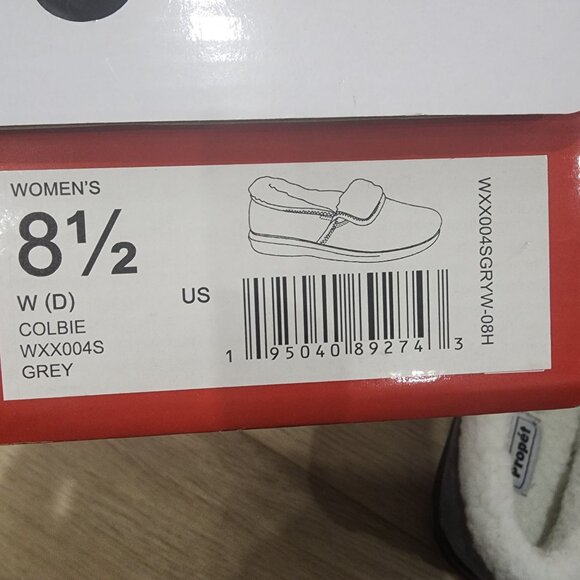 Womens Propet Colbie Grey Suede & Faux Fur Slippers Size 8.5W - Picture 2 of 6